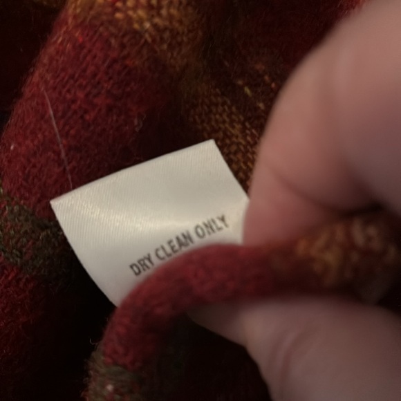 Sasha red fall leaves color wool blend jacket zipper sz 16 funnel neck plaid - Picture 6 of 16